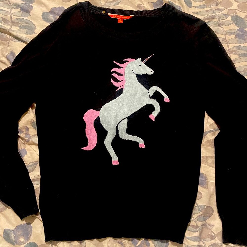 Modcloth Dreams Come True Unicorn Sweater